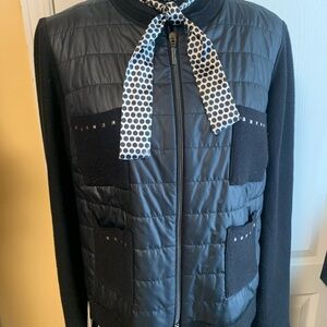 FABER Quilted puffer knit cardigan jacket